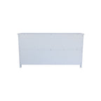 60" White Wood Carved Floral Sideboard With Four Doors