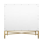32" White and Gold Wood Accent Cabinet With Two Doors