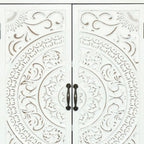 27" White Wood Accent Cabinet With Two Doors And Two Drawers