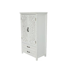 27" White Wood Accent Cabinet With Two Doors And Two Drawers