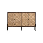 48" Gold Wood Six Drawer Sideboard