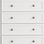 32" White Wood Five Drawer Dresser