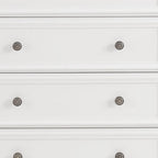 32" White Wood Five Drawer Dresser