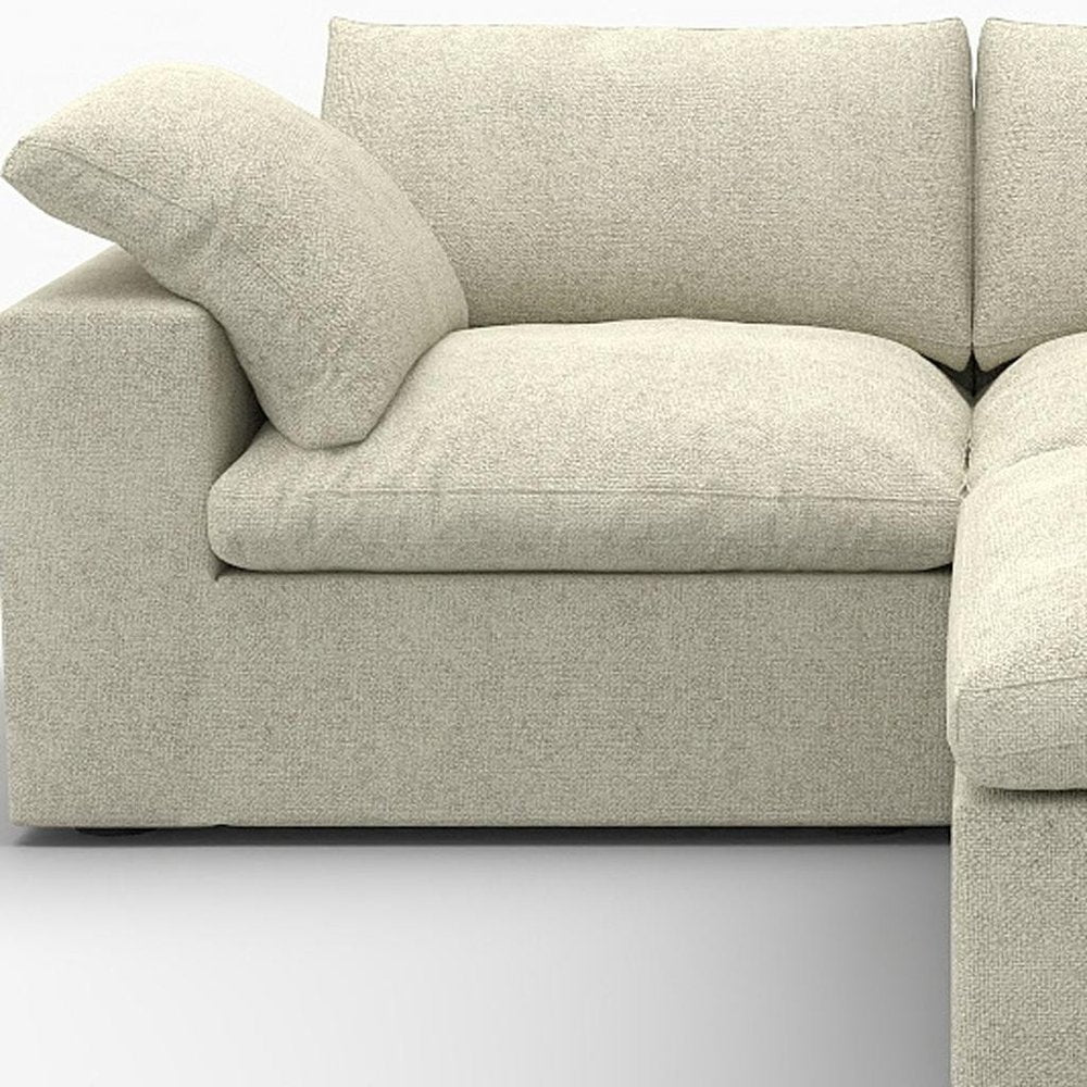 79" White and Black Linen Blend Modular Loveseat With Storage