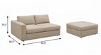79" White and Black Linen Blend Modular Loveseat With Storage