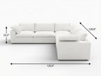 White Linen Blend Modular L Shaped Five Piece Corner Sectional