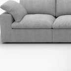 White Linen Blend Modular L Shaped Five Piece Corner Sectional