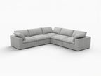 White Linen Blend Modular L Shaped Five Piece Corner Sectional