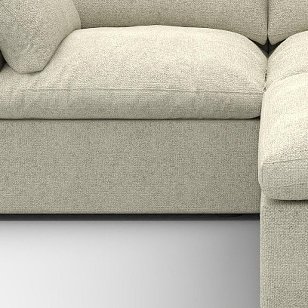 79" White and Black Linen Blend Modular Loveseat With Storage