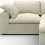 79" White and Black Linen Blend Modular Loveseat With Storage