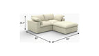 79" White and Black Linen Blend Modular Loveseat With Storage