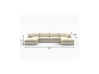 160" Black Linen Blend Modular Sofa With Ottomans Toss Pillows And Storage