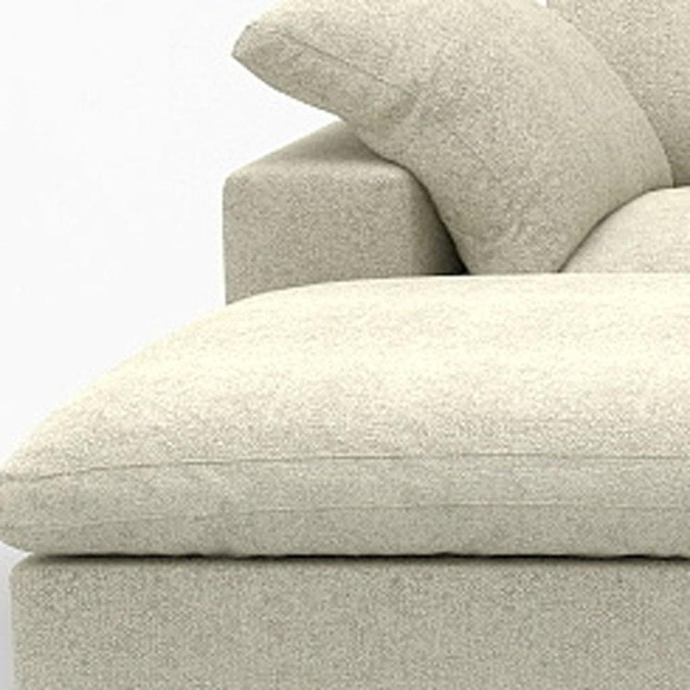 160" Black Linen Blend Modular Sofa With Ottomans Toss Pillows And Storage