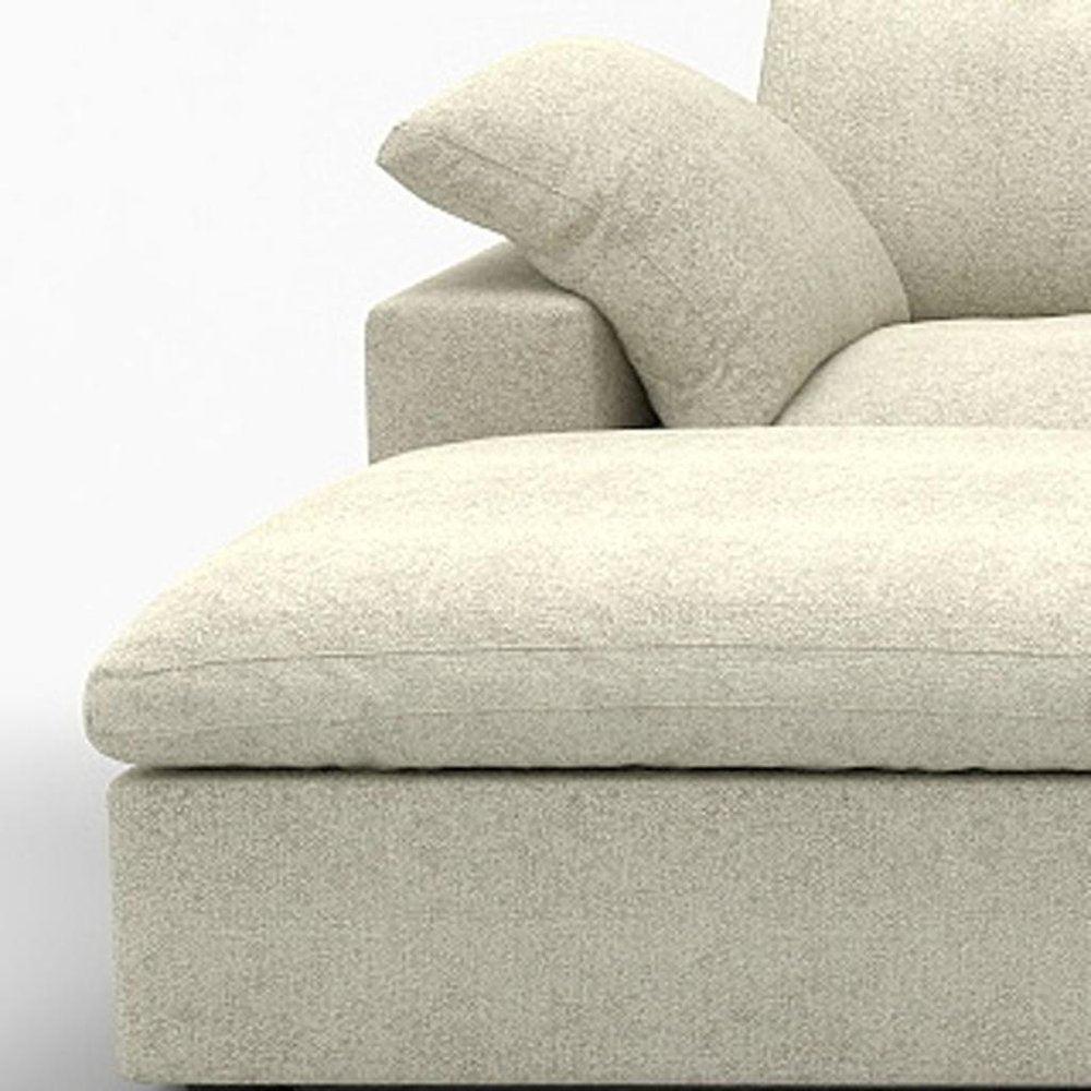 160" Black Linen Blend Modular Sofa With Ottomans Toss Pillows And Storage