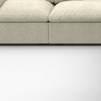 White Linen Blend Modular L Shaped Five Piece Corner Sectional