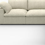 White Linen Blend Modular L Shaped Five Piece Corner Sectional