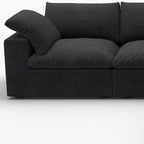 White Linen Blend Modular L Shaped Five Piece Corner Sectional