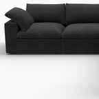 White Linen Blend Modular L Shaped Five Piece Corner Sectional