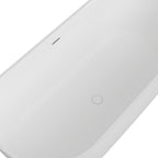 59" White Acrylic Oval Bath Tub