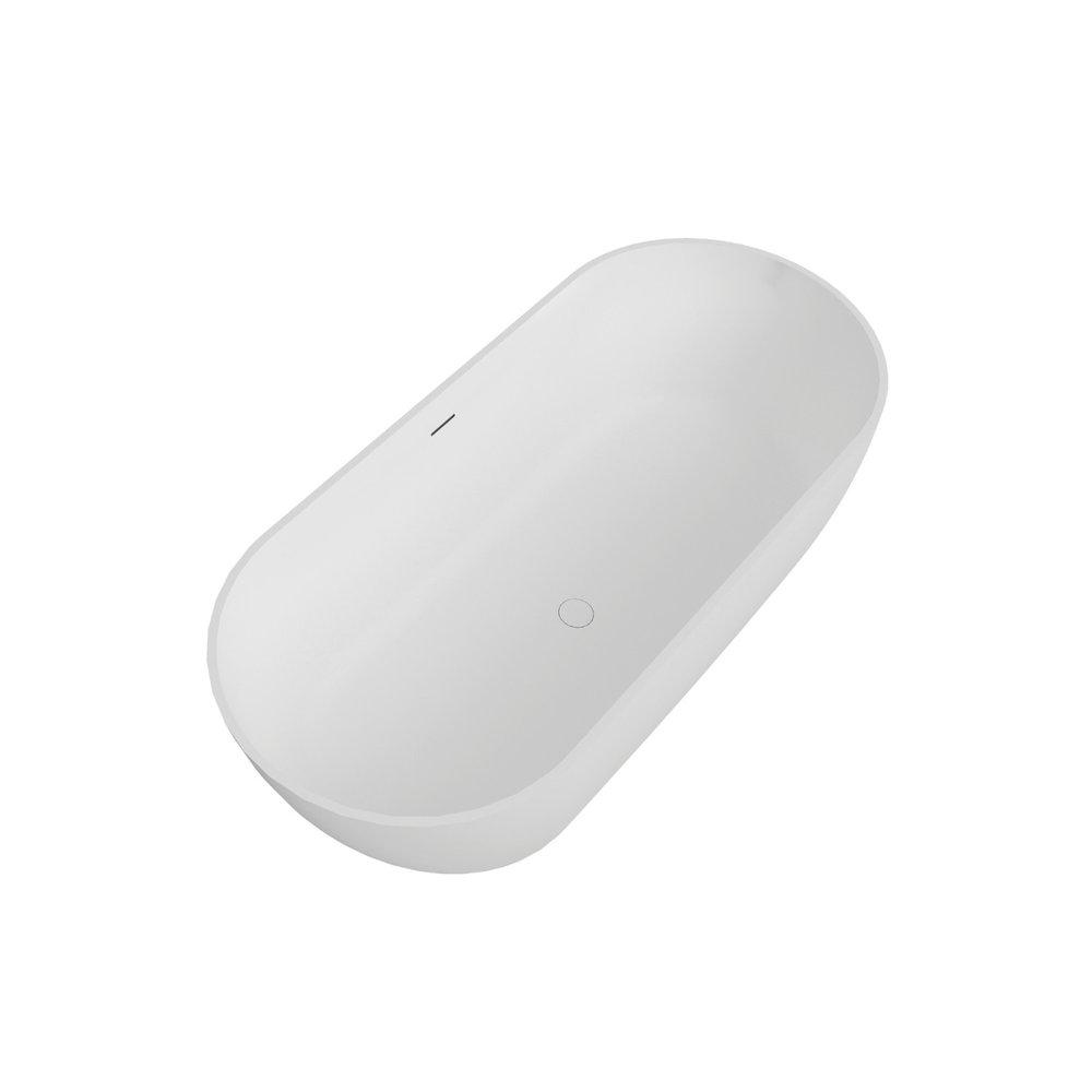 59" White Acrylic Oval Bath Tub