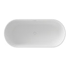 59" White Acrylic Oval Bath Tub