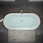 63" White Acrylic Oval Bath Tub