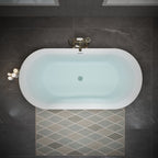 55" White Acrylic Oval Bath Tub