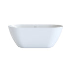 55" White Acrylic Oval Bath Tub