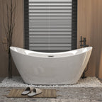 59" White Acrylic Oval Bath Tub