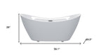 59" White Acrylic Oval Bath Tub