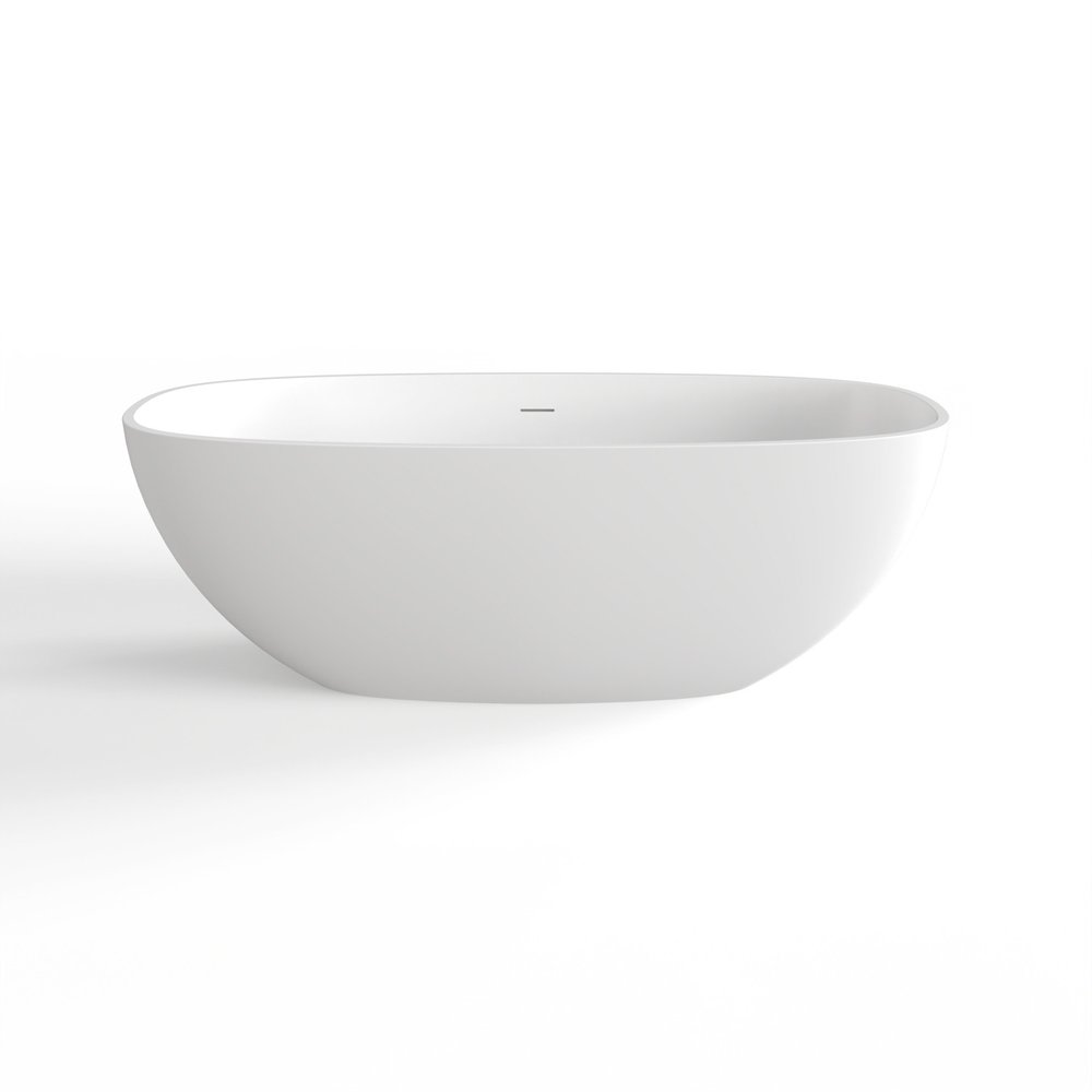 67" White Acrylic Oval Bath Tub