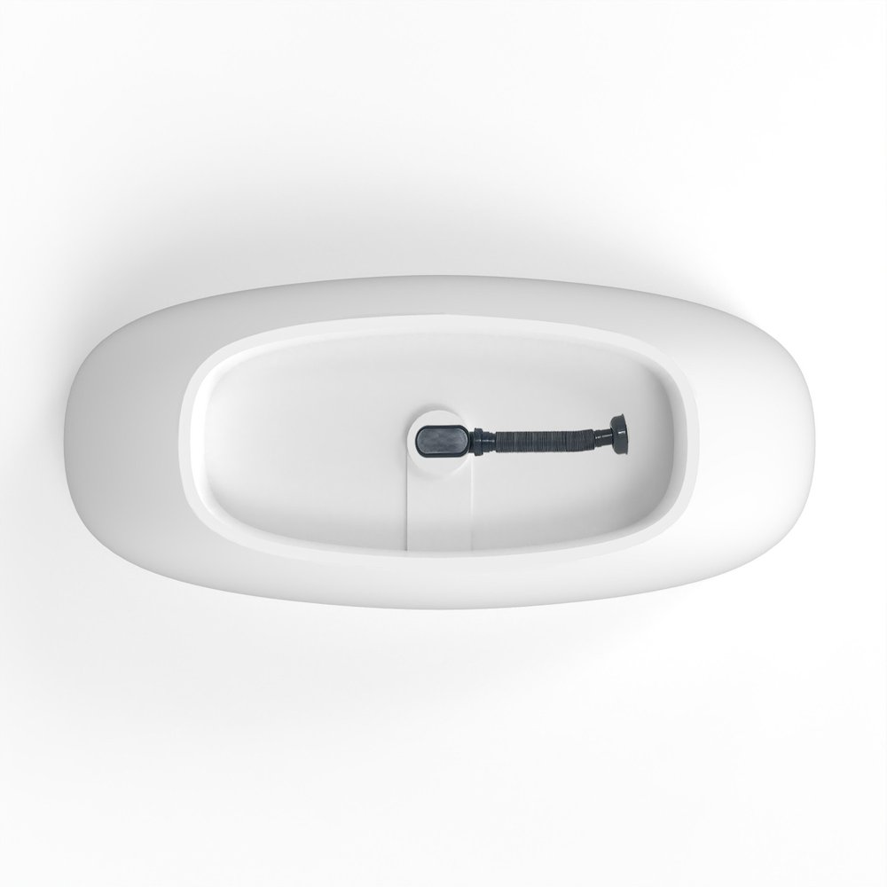 67" White Acrylic Oval Bath Tub