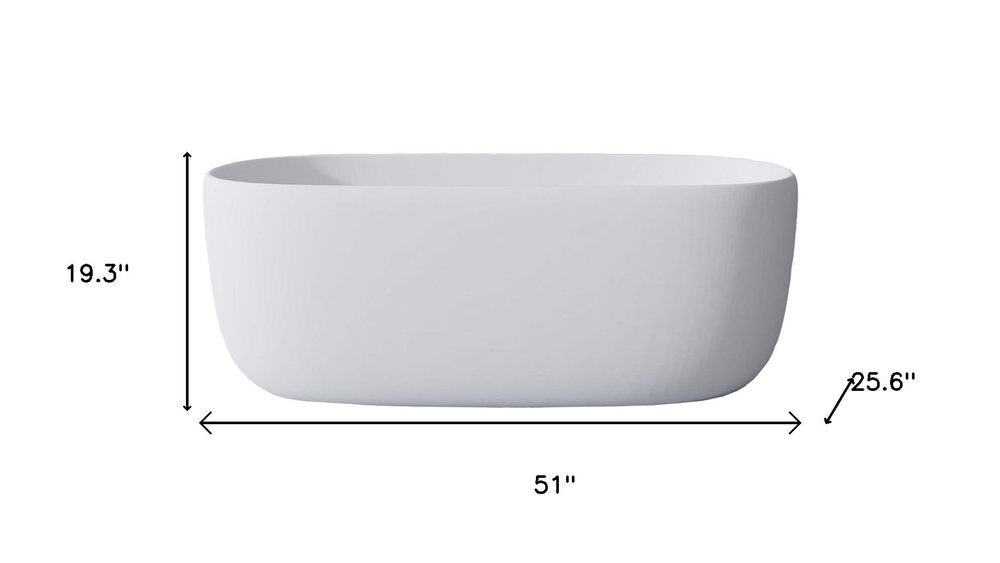 51" White Acrylic Oval Bath Tub