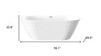 59" White Acrylic Oval Bath Tub