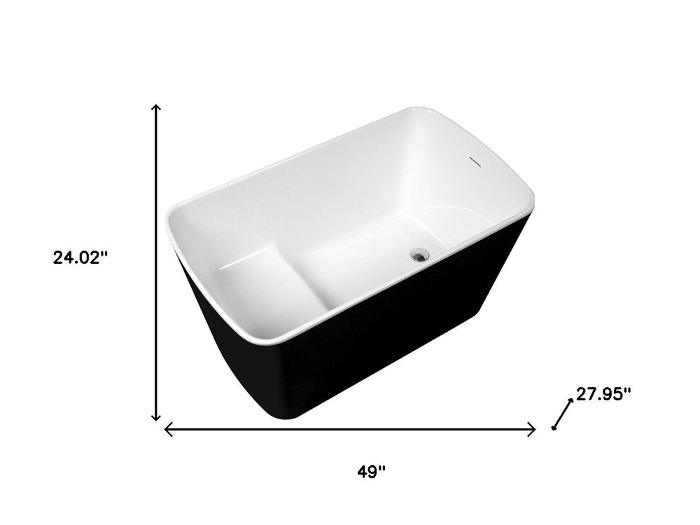 49" White Acrylic Bath Tub