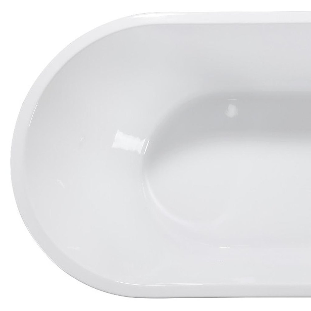55" White Acrylic Oval Bath Tub