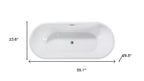 55" White Acrylic Oval Bath Tub