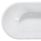 59" White Acrylic Oval Bath Tub