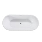 67" White Acrylic Oval Bath Tub