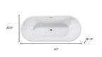 67" White Acrylic Oval Bath Tub