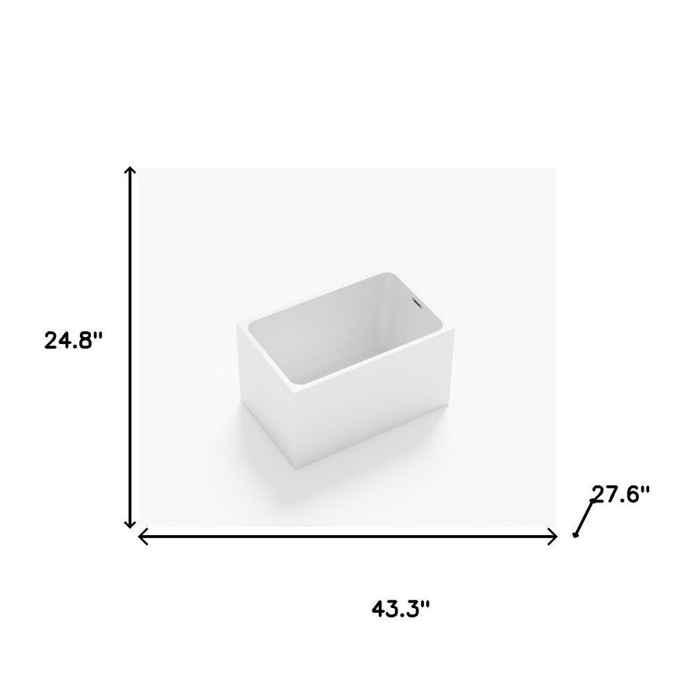 43" White Acrylic Bath Tub