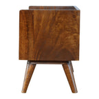 35" Chestnut Solid Wood Storage Bench With Shoe Storage