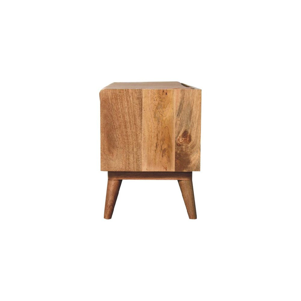 35" Tan and Brown Genuine Leather and Solid Wood Upholstered Storage Bench With Shoe Storage