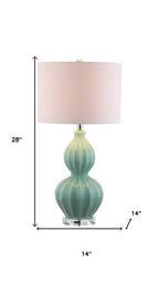 28" Clear Novelty Table Lamp With Drum Shade