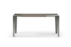 63" Light Gray and Nickel Wood and Stainless Steel Console Table