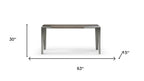 63" Light Gray and Nickel Wood and Stainless Steel Console Table
