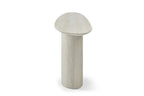 71" Beige Genuine Marble Oval Pedestal Console Table