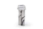 60" Black and White Genuine Marble Double Pedestal Console Table