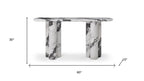 60" Black and White Genuine Marble Double Pedestal Console Table