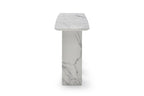 60" Gray and White Genuine Marble Three Leg Console Table